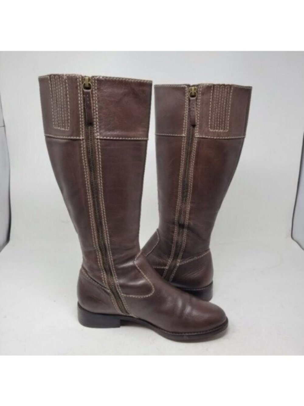 Boden | Leather Tall Knee High Riding Boots Brown - Picture 2 of 14